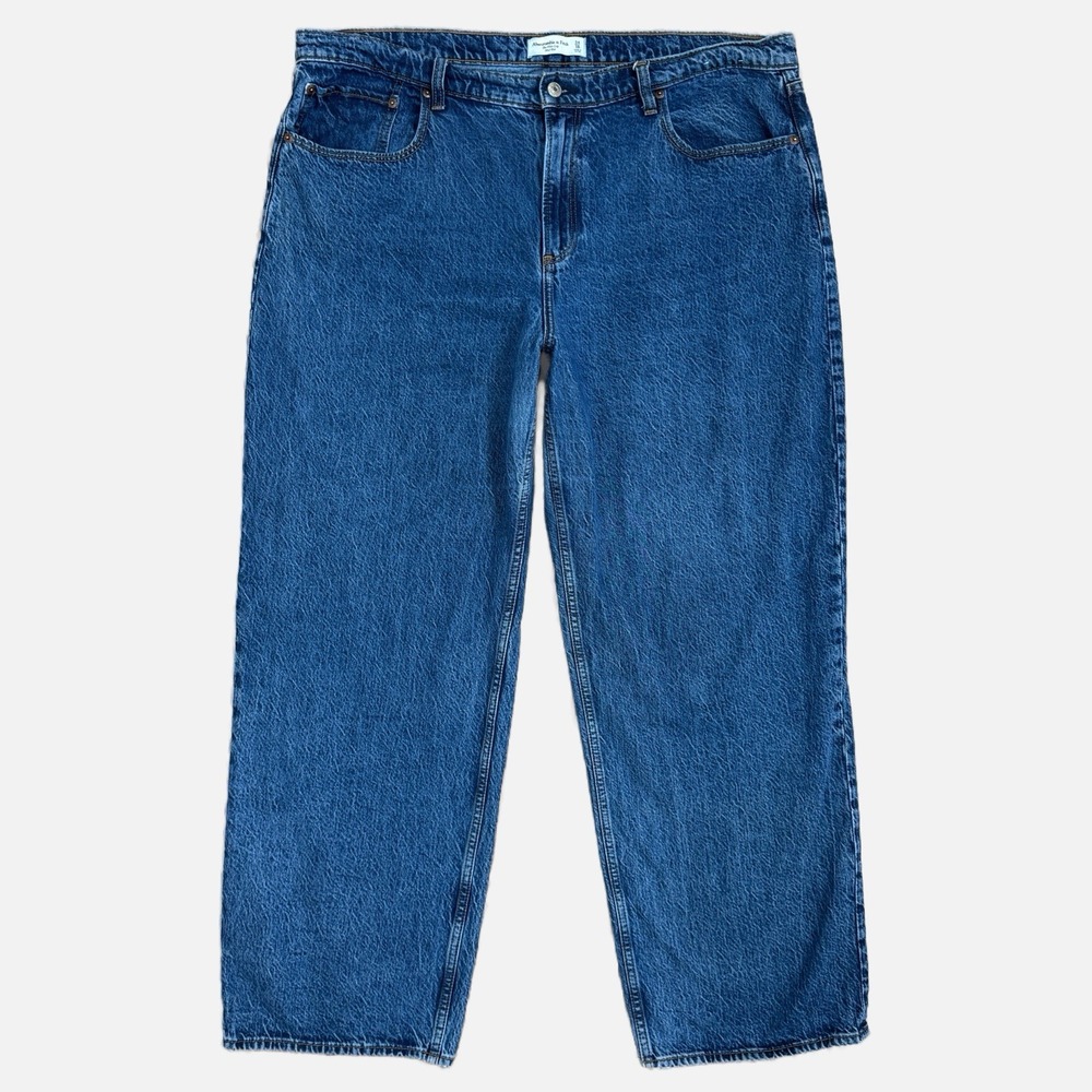 Abercrombie & Fitch Jeans Womens 34/18L Plus Blue Wide Leg Mid Rise Medium Denim